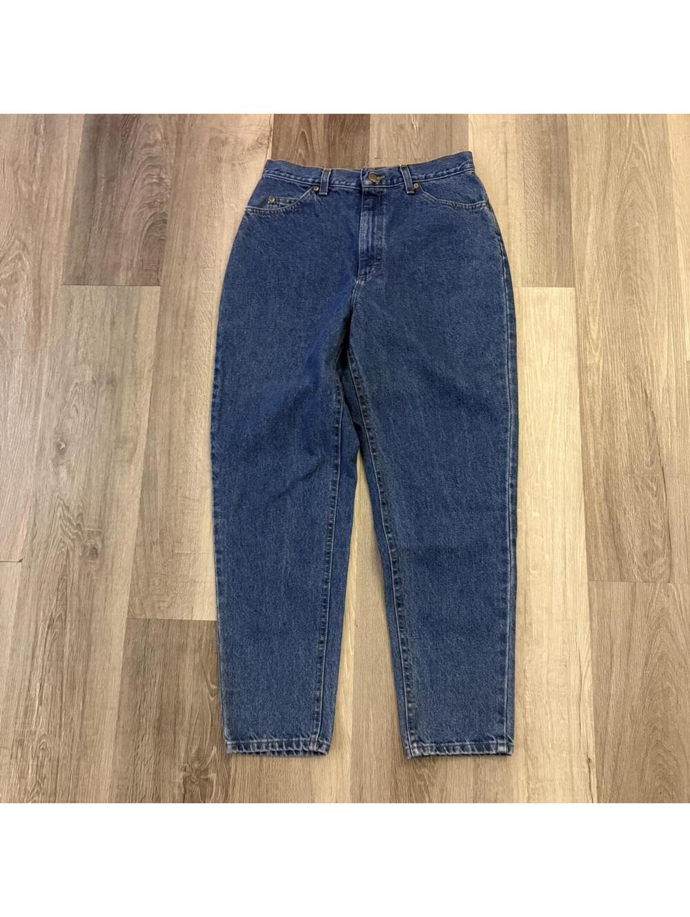 Vintage women L.L.Bean Double L natural fit w/ taper blue denim jeans Size 28